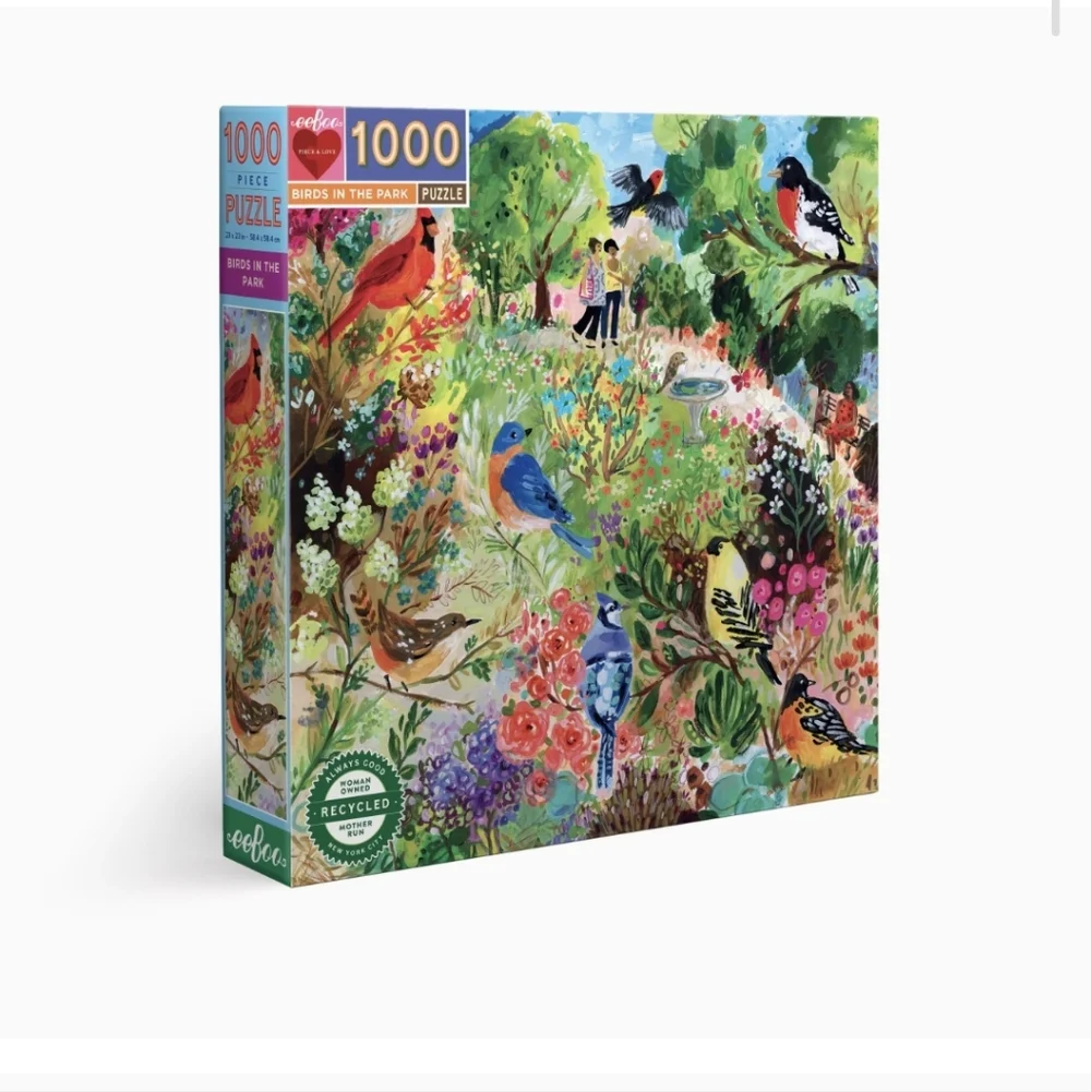 Birds in the Park 1000-Piece Jigsaw Puzzle - Colorful Garden Artwork